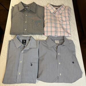 Lot of 4 Dress Shirts Long Sleeve Button XL (Brooks, Van Heusen, US Polo, George